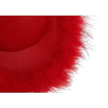 Amybasic Red Cowboy Hat, Red Cowgirl Hat, Feather Boa Cowgirl Hat for Teengae Girls or Women