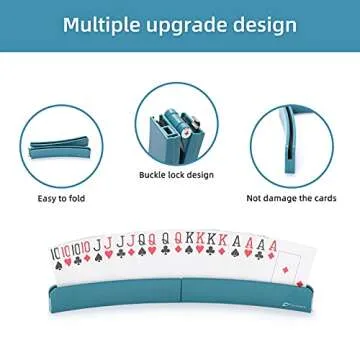 Fanwer Card Holders for Playing Cards, Hands-Free Curved Foldable Plastic Playing Card Holder for Kids Seniors, 2 Pack, 13.4Inches Long