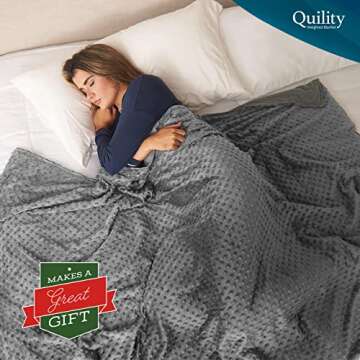 Quility Weighted Blanket for Adults - 15 LB Queen Size Heavy Blanket for Cooling & Heating - 100% Co...