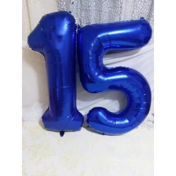 40 Inch Blue Number Balloons for Birthday Celebrations