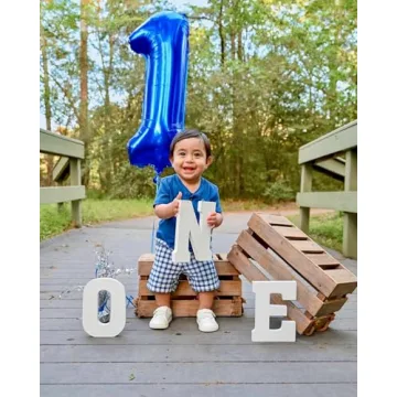 40 Inch Blue Number Balloons for Birthday Celebrations
