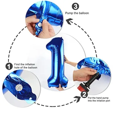 40 Inch Blue Number Balloons for Birthday Celebrations