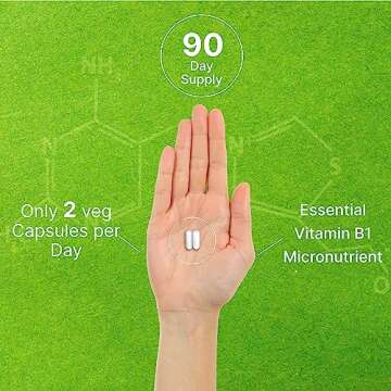 Benfotiamine 600mg Per Serving, 180 Veggie Capsules (300mg Per Cap) – Fat Soluble Vitamin B1 Thiamine Supplement – 3rd Party Tested, Vegan, Non-GMO, Gluten Free