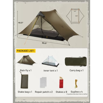 LANSHAN Ultralight 3-Season Waterproof Camping Tent