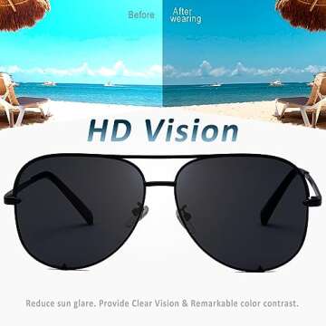 EYERNO Mirrored Aviator Sunglasses For Men Women Fashion Designer UV400 Sun Glasses(Black)