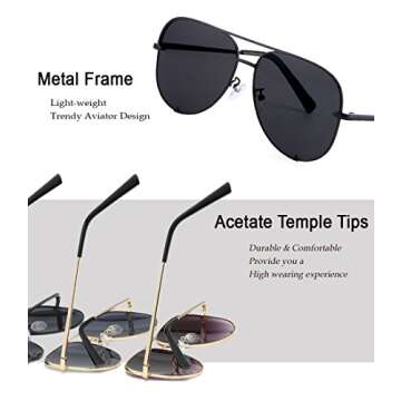 EYERNO Mirrored Aviator Sunglasses For Men Women Fashion Designer UV400 Sun Glasses(Black)