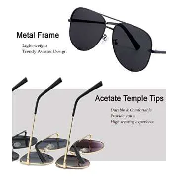 EYERNO Mirrored Aviator Sunglasses For Men Women Fashion Designer UV400 Sun Glasses(Black)