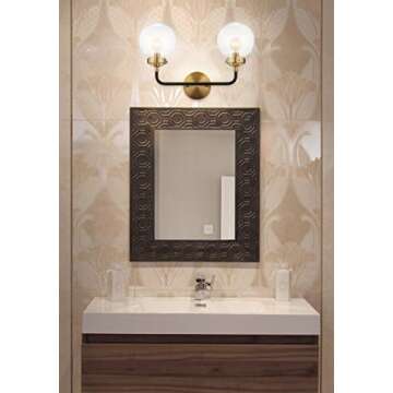 JONATHAN Y JYL9010A Caleb 2-Light 18" Brass Wall Sconce Contemporary Reversible for Bedroom Livingroom Bathroom Hallway, Brass Gold/Black