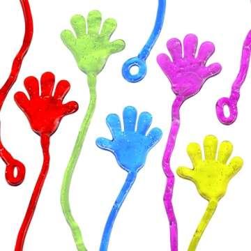 Giraffe Manufacturing 75-Pc Assortment Small & Large Glitter Slappy Hands, Valentines Day Gifts for Kids, Kids Party Favors Sticky Hands, Easter Basket Fillers, Birthday Party Favors, Classroom Prizes