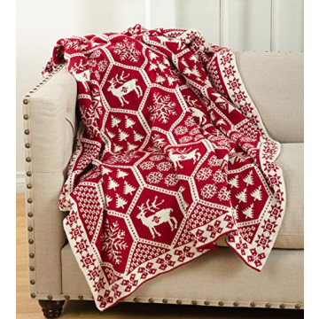 Cozy SARO Lifestyle Christmas Knit Throw Blanket 50x60