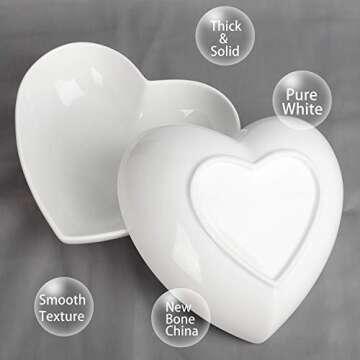 Keponbee Heart-Shaped Bowls Set for Elegant Dining