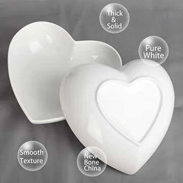 Keponbee Heart-Shaped Bowls Set for Elegant Dining
