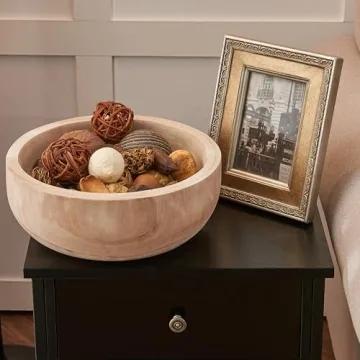 Artisane Natural Wood Havana Fruit Bowl Rustic Modern Decor