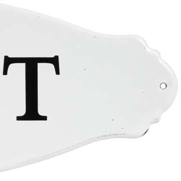 Charming White Decorative Metal Toilet Sign for Any Room