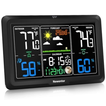 Newentor Weather Station Wireless Indoor Outdoor with Atomic Clock - Accurate Forecasting and Easy R...