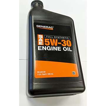 Generac Full Synthetic Motor Oil 5W-30 SN Quart Bottle Part# 0J5140 (qt)
