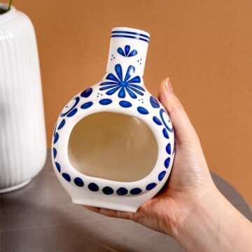 MOUGIGI Handmade Ceramic Palo Santo Holder Burner - Mini Chimenea Incense Dish for Palo Santo and St...