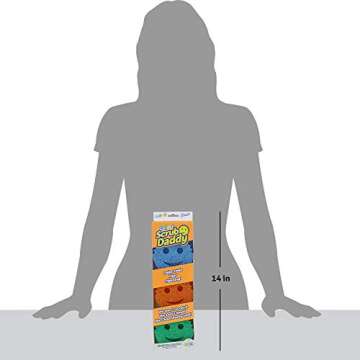 Scrub Daddy Colors Sponge Set - FlexTexture Sponge, Soft in Warm Water, Firm in Cold, Deep Cleaning, Dishwasher Safe, Multi-use, Scratch Free, Odor Resistant, Functional, Ergonomic, 3ct (Pack of 2)