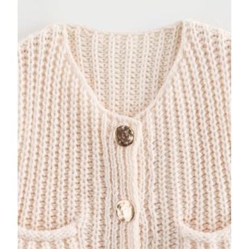 Hixiaohe Women's Crochet Chunky Knit Sleeveless Vest Fashion