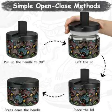 Pawtong 12oz Insulated Vacuum Food Jar with Buckle Lid Wide Mouth Soup Thermo for Hot Food Kids Leak...