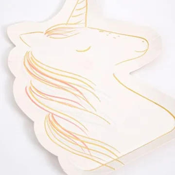Meri Meri Unicorn Party Plates - Fun & Durable Disposable Set