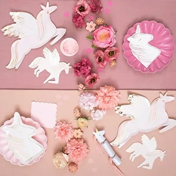 Meri Meri Unicorn Party Plates - Fun & Durable Disposable Set