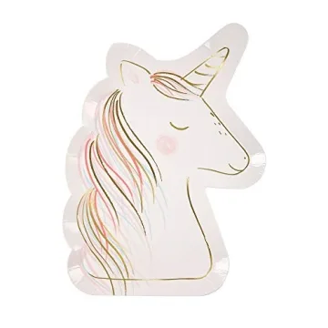 Meri Meri Unicorn Party Plates - Fun & Durable Disposable Set
