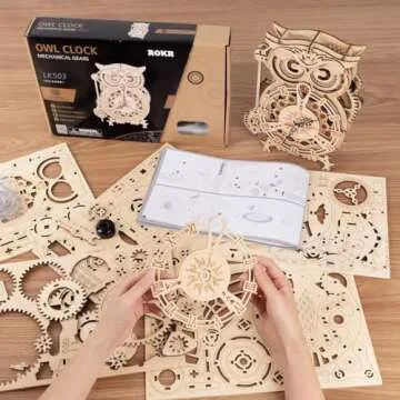ROKR Owl Clock Puzzle - Unique DIY Craft Gift for All