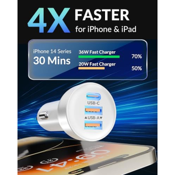 3-Port 70W Fast Car Charger for All iPhones & iPads