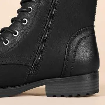 Stylish Comfort - Amazon Women's Lace-Up Combat Boots