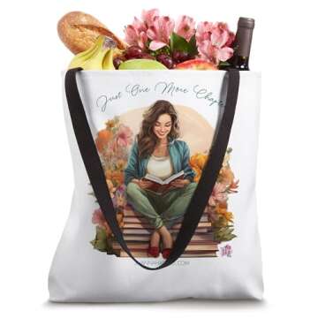 Just One More Chapter Tote Bag for Book Lovers