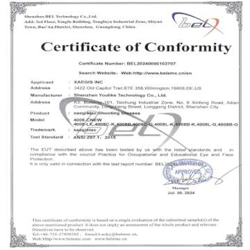 Xaegistac Shooting Glasses UV Protection and Comfort