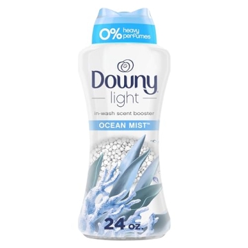 Downy Light In-Wash Scent Booster Beads, Ocean Mist - 24 oz, Long-Lasting Freshness, Great for All F...