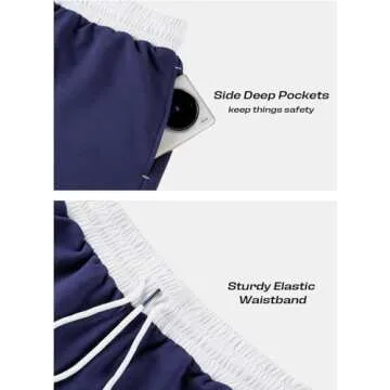 Monster Guardians Mens Athletic Gym Shorts 9" Workout Running Shorts Quick Dry Lightweight Mesh Basketball Shorts with Pockets,Navy XXL