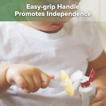 haakaa Infant Toothbrush, Easy to Hold 360° Baby Toothbrush, Train 6month+ Infants Babies and Toddlers for Oral Hygiene, Teether Effect for Sore Gums, 1pc (Clear)