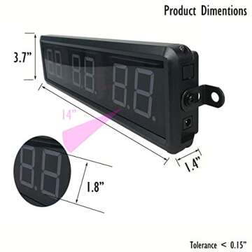 Ledgital Large Workout Clock - 14" Timer with Remote
