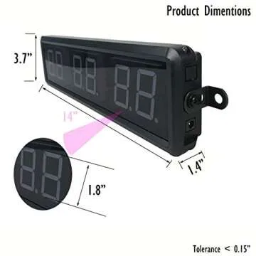 Ledgital Large Workout Clock - 14" Timer with Remote