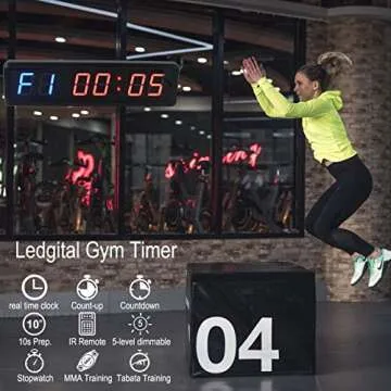 Ledgital Large Workout Clock - 14" Timer with Remote