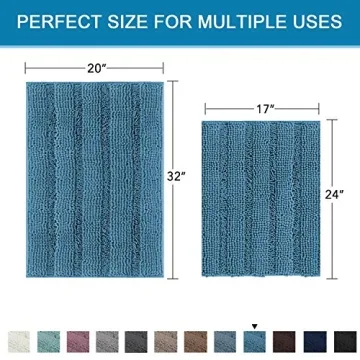 H.VERSAILTEX Turquoise Bathroom Rug Set - Stylish Comfort