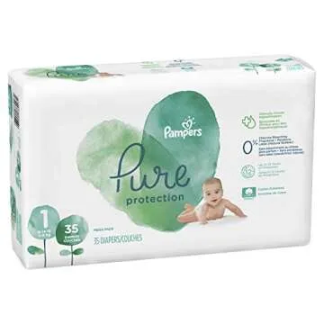 Pampers Pure Protection Diapers Size 1, Hypoallergenic Comfort