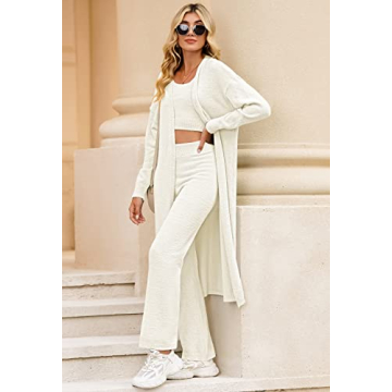 Comfortable Linsery Women Fuzzy 3 Piece Loungewear Set - Stylish Softness