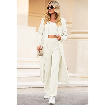 Comfortable Linsery Women Fuzzy 3 Piece Loungewear Set - Stylish Softness