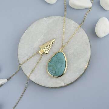 Stylish LUX ACCESSORIES Turquoise Necklace Set for Every Occasion