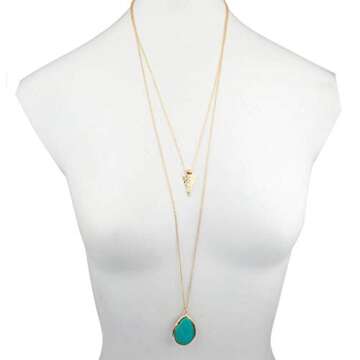 Stylish LUX ACCESSORIES Turquoise Necklace Set for Every Occasion
