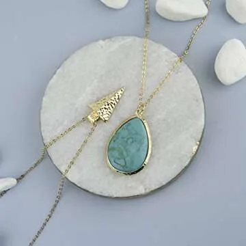 Stylish LUX ACCESSORIES Turquoise Necklace Set for Every Occasion