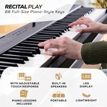 Alesis Recital 88 Key Keyboard Piano with Lessons
