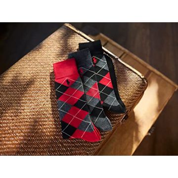 Polo Ralph Lauren Assorted Pattern Dress Crew Socks-4 Pair Pack-Soft and Lightweight Cotton Comfort, Blue, Men's Shoe Size: 6-12.5