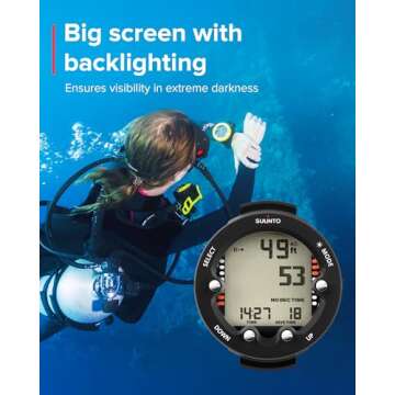 Suunto Zoop Novo Wrist Scuba Diving Computer, Black, Without USB