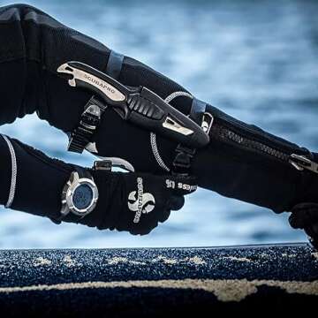 SCUBAPRO Mako Titanium Scuba Diving Knife with 3.5-Inch Blade, Includes Locking Sheath and BCD Mount...