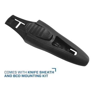 SCUBAPRO Mako Titanium Scuba Diving Knife with 3.5-Inch Blade, Includes Locking Sheath and BCD Mounting Kit